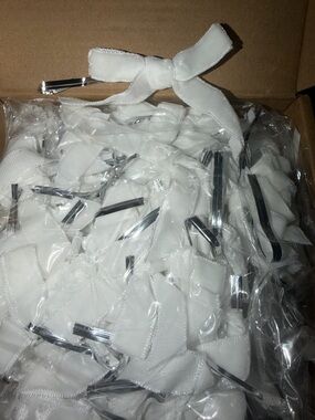 White Velvet Bow Hair wedding outdoor/indoor  Pack of Satin Ribbon Bows